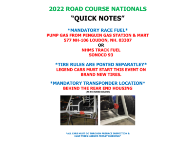 2022 Road Course World Finals Tech Notes